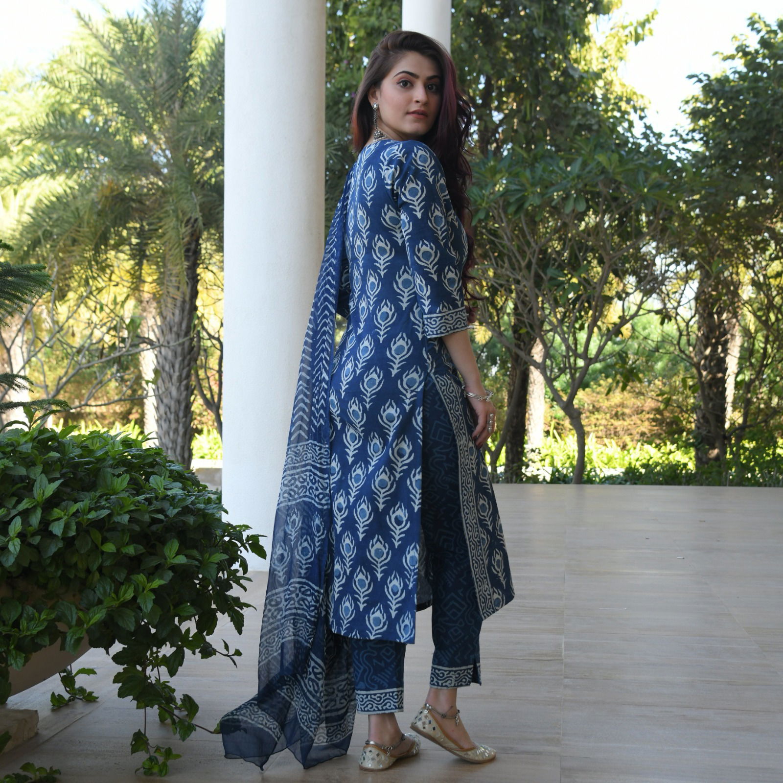 Indigo Blue By Dhruvi Printed Kurti With Bottom Dupatta Catalog